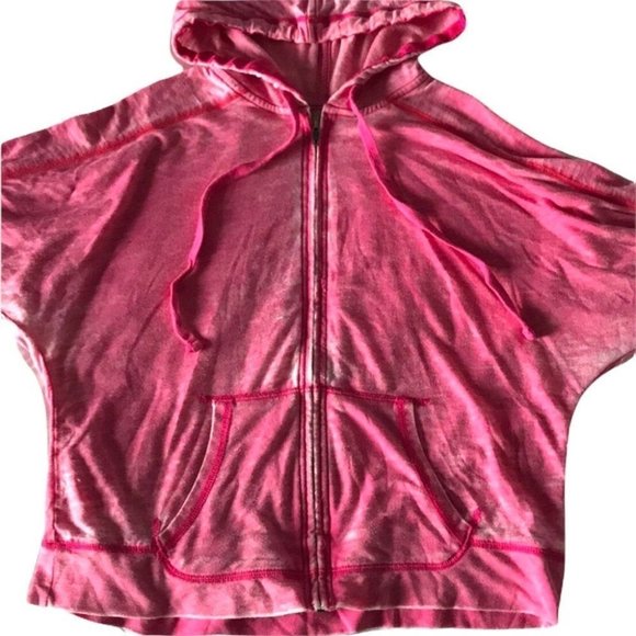 SO Lightweight Pink Stonewashed Full-Zip  Hoodie Sweatshirt Jacket - Size XL(Jr) - Picture 2 of 4